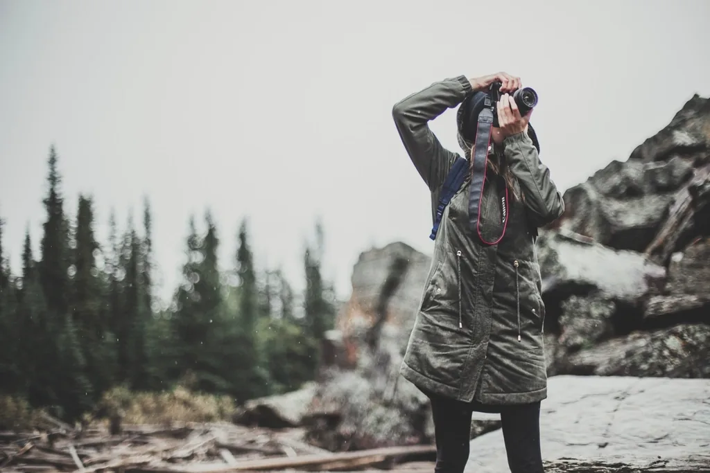 Fotógrafa en la montaña